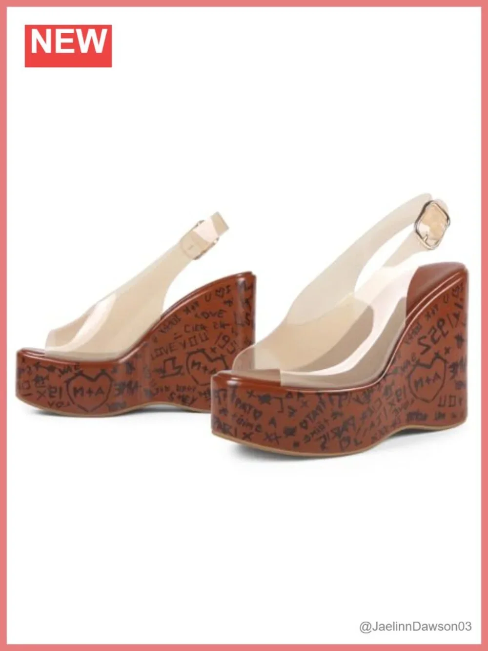Clear Platform Wedge Heels for Women Chunky Slingback Summer Sandals Open Toe